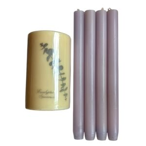 Lot Of Candles Eucalyptus Spearmint Pillar Bath & Body Works & 4 Lavender Sticks